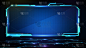 抽象未来的蓝色发光技术科幻框架hud UI背景
