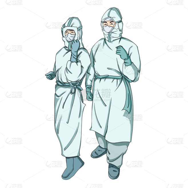 手绘-劳动节人物大尺寸贴纸-医生2