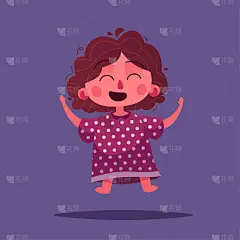 可爱的孩子性格。卡通矢量图