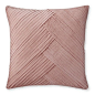 Pleated Velvet Pillow Cover, 22" X 22", Blush | Williams Sonoma - Solid Pillows & Throws - Bedding