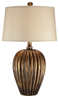 Traditional Golden Copper Fluted Jar Table Lamp - traditional - table lamps - Lamps Plus