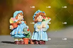 女孩 木偶 花壁纸 园丁 自然 数字 装饰 花卉背景 雕塑