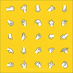 25款趣味卡通手绘线性手指手语手势插图插画表情包ai矢量设计素材下载_颜格视觉