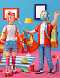 Millennial Party : Personal project, showing a funny party, worked in Cinema 4D