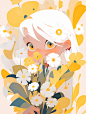 AIshare_A_little_girl_with_white_hair_looks_at_the_viewer_with__a