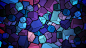 蓝色立方体的几何彩色玻璃壁纸（#2307465）/ Wallbase.cc