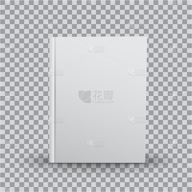 3d空白书籍模板与白色封面上透明的背景，...