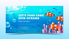 海洋鲸鱼海豚章鱼水母鱼类动物插画保护护大海公益海报ai设计素材-淘宝网