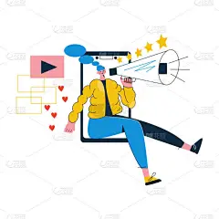 品牌大使概念现代平面矢量与女性特征的说明