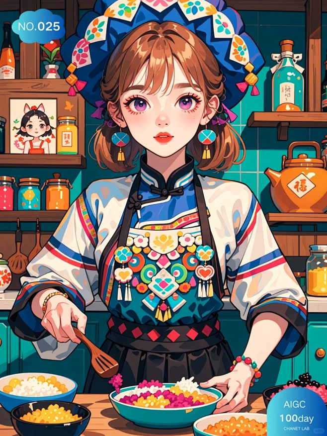 AIGC打卡100天|第26天:壮族少女...