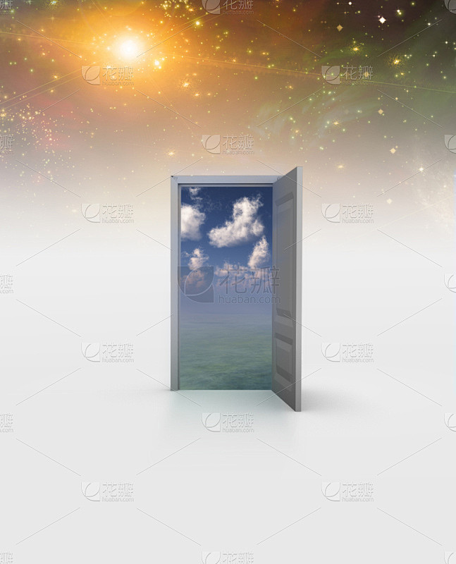 门,开着的,概念和主题,垂直画幅,天空,门口,易接近性,绘画插图,超现实主义的,想法