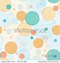 Vector fabric circles abstract seamless pattern background  with hand drawn elements