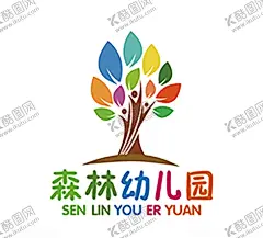幼儿园LOGO设计 【酷图网】幼儿园,儿童,小孩,LOGO,学校,成长,树