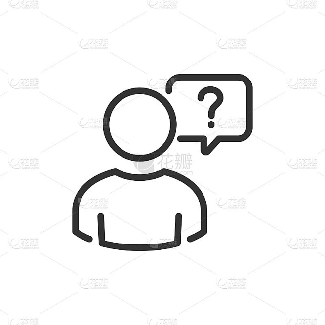 聊天,对话框的图标。常见问题问图标。问号图标矢量与人消息男性用户头像。客户支持，帮助中心素材-花瓣网