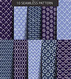十种彩色无缝几何图案