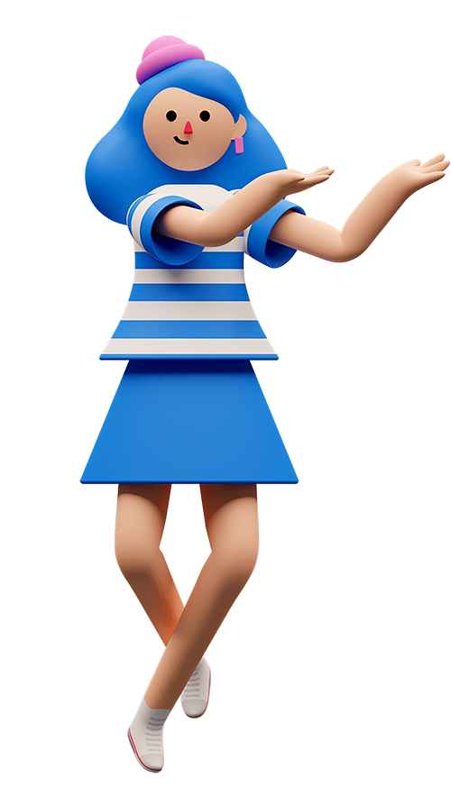 3D卡通美女插画 PNG免抠图