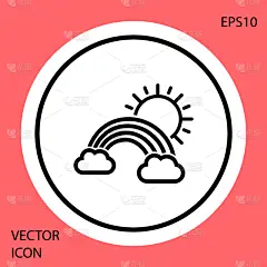 云,彩虹,分离着色,太阳,黑色,计算机图标,华丽的,天气,春天,弯曲