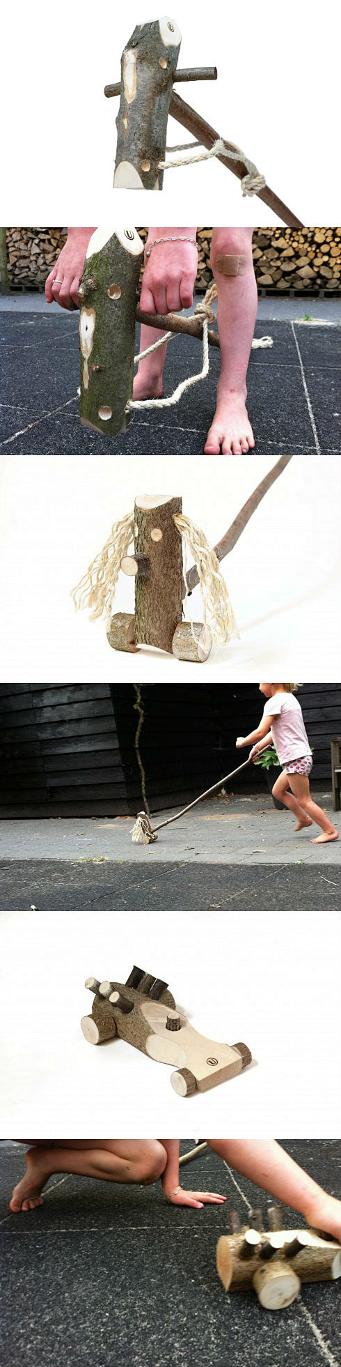 用废树枝做成的动物玩具
