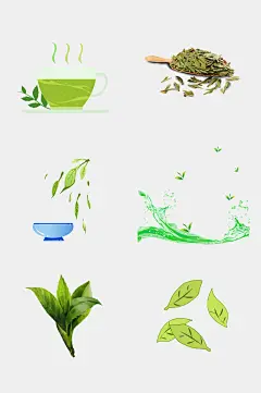 大气炫酷茶叶新茶绿茶绿色免抠元素