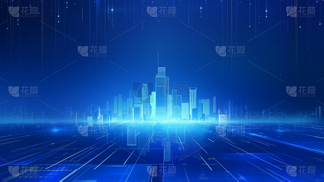 科技风系列科技城市-城市组合通用背景素材