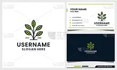 Simple tree logo design with leaf line art style a