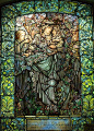 19世纪末Art nouveau风格彩色玻璃窗