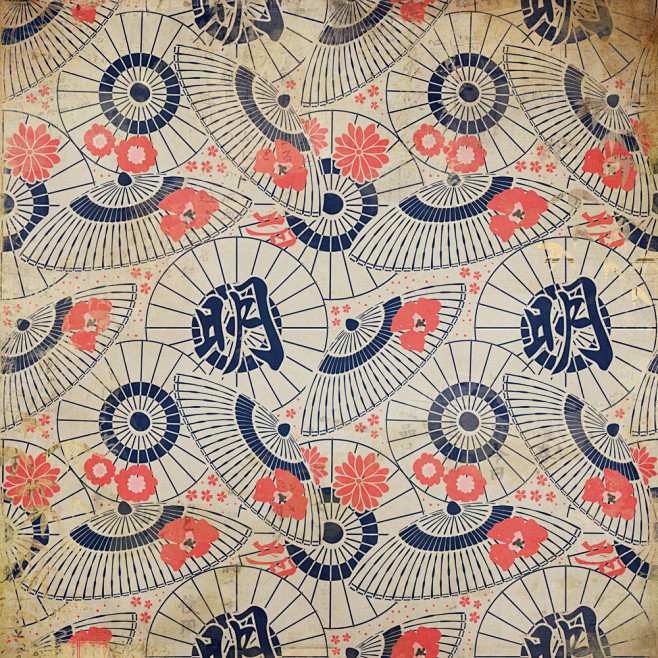 日式传统复古伞图案