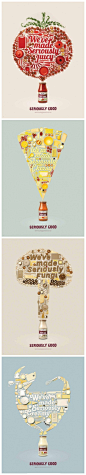 Heinz酱汁平面广告。很清新的设计风格~
