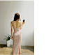 輕柔甜美側開衩美背針織洋裝Open Back Bodycon Maxi Dress