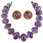 ZOLOTAS Carved Amethyst Necklace and Earrings