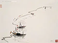 吴冠中江南水乡绘画艺术大图 点击还原