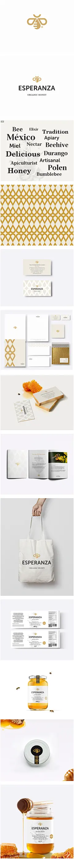 Esperanza. on Behance蜂蜜 蜂蜜logo 蜂蜜标志 蜂蜜VI 蜂蜜名片 蜂蜜画册 蜂蜜包装 蜂蜜宣传 蜂蜜单张 蜂蜜海报 蜂蜜物料 蜂蜜手提袋