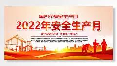 红色风2022年全国安全生产月活动展板