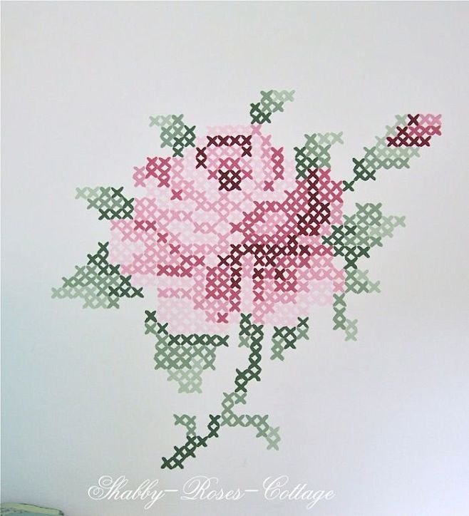 Cross stitch  rose p...