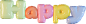 3D立体儿童节标题-happy