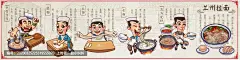 兰州拉面卡通插画