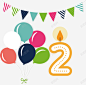 彩旗气球数字2卡通蛋糕生日矢量图 礼物 蜡烛 元素 免抠png 设计图片 免费下载 页面网页 平面电商 创意素材