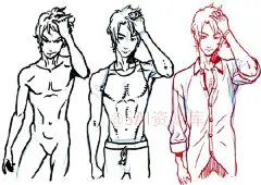 #SAI资源库# 动漫人物打斗的角度动作！用强有力的线条描绘肌肉的曲线，画出强硬的男性角色~自己收藏，转需~（画师：KANちゃん id=37597719）