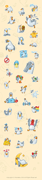 Funny Seagull VK sticker set : Sticker set for social network VKontakte