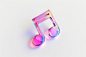 Download free image of Music jewelry purple white background. about holographic 3d music, 3d icon  glass, 3 dimensional, 3d, and 3d holographic 13876739
