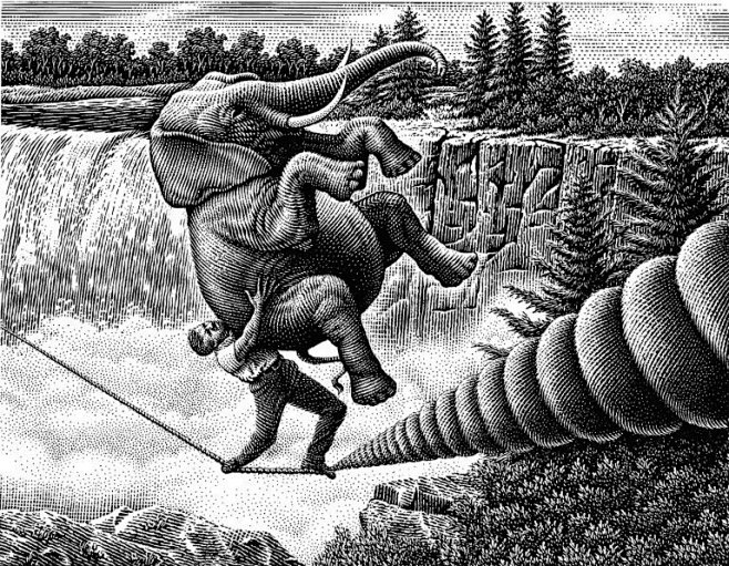 Michael Halbert黑白刮版画...