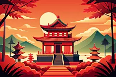 古风建筑背景素材图