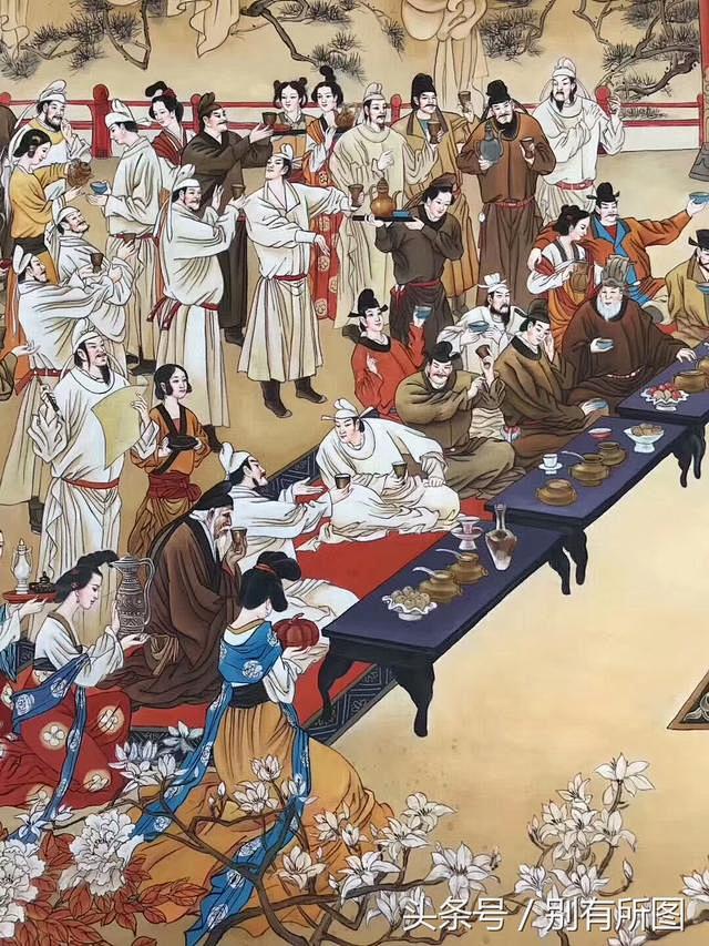 画家张嘉应老师国画《大唐盛世》精品细节人...
