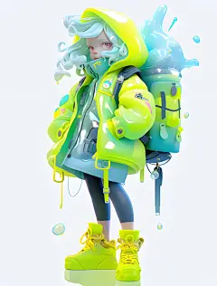 AIGC | 穿雨衣的小女孩