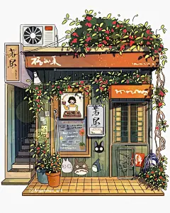 插画师 Angela Hao-日式小房子、插画手绘