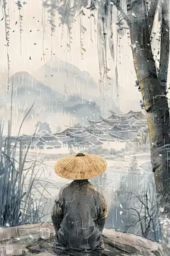 AI数字艺术清明节中国风牧童插画