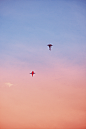 kite photo at sunset