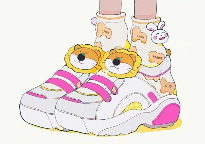 非常可爱漂亮的鞋子绘画参考素材画师ペパーミント画画寻找小红书绘画