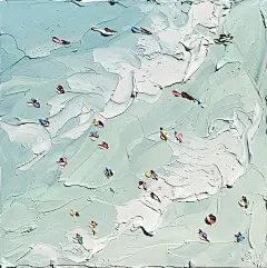 澳大利亚艺术家 Sally West 精彩的厚涂油画，海滩系列～ 阳光的温度和浪漫愉悦的假日氛围在海浪般自由的笔触中尽情释放…（相关推荐：O网页链接） ​​​​