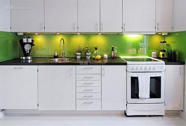 绿色简约北欧厨房装修效果图